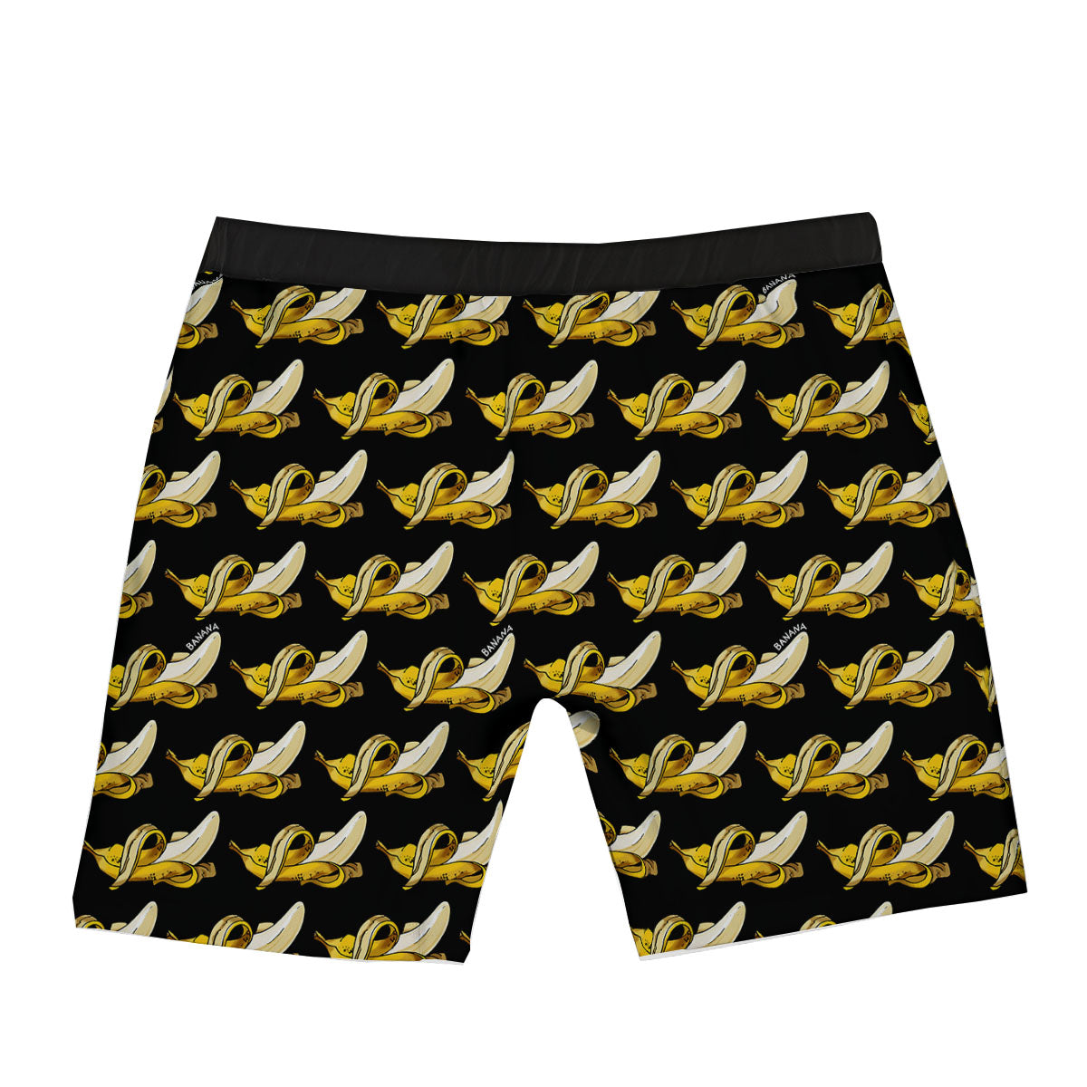 Banana Yellow And Black Print Pattern Boxer Briefs-grizzshop
