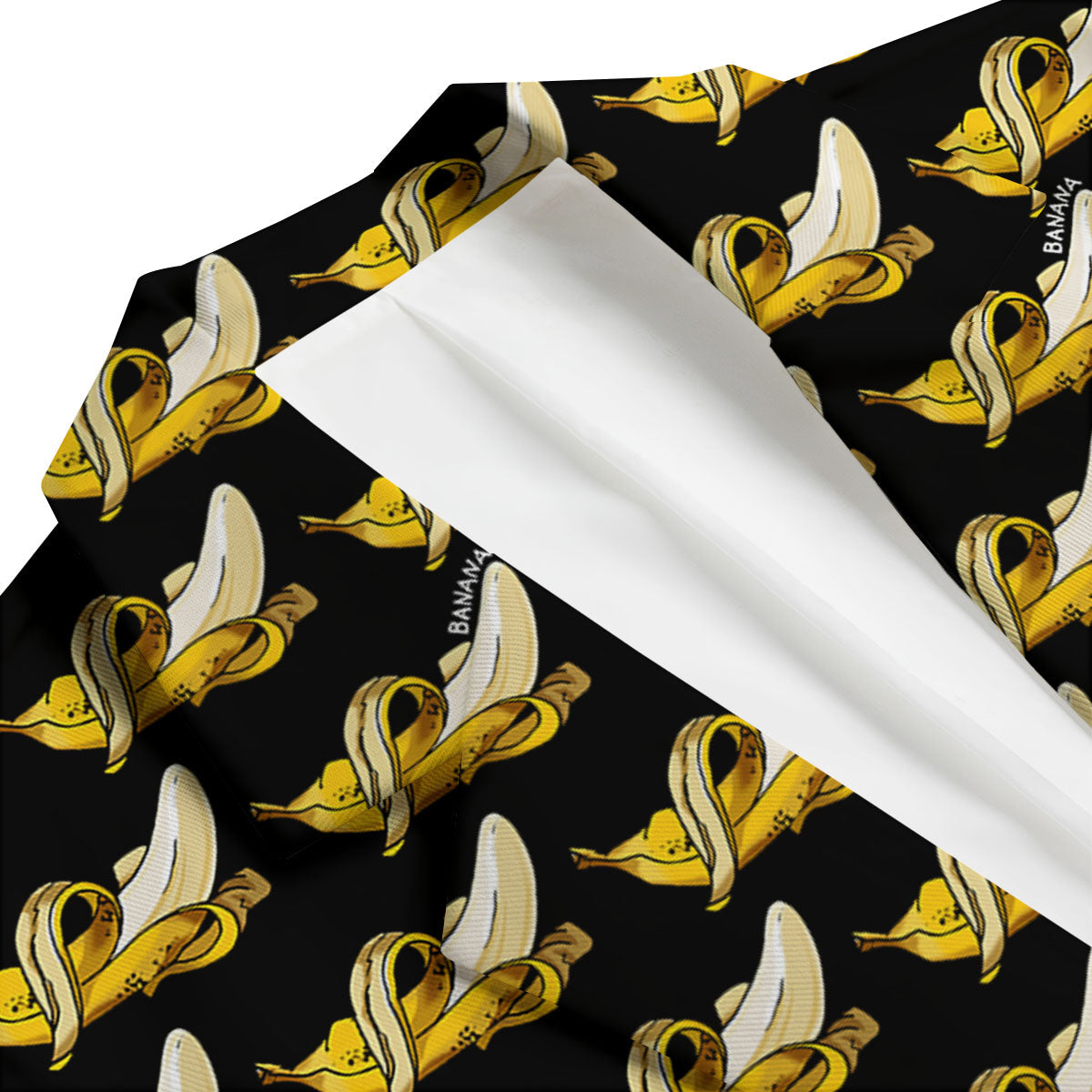 Banana Yellow And Black Print Pattern Men's Blazer-grizzshop