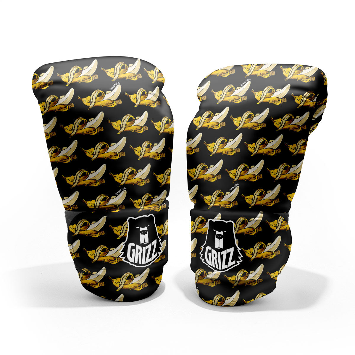Banana Yellow And Black Print Pattern Pro Boxing Glove
