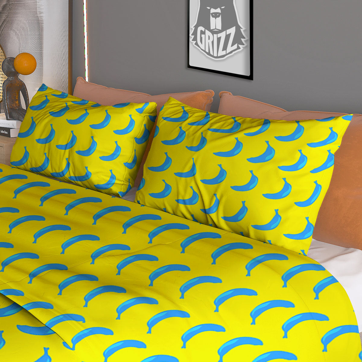 Bee Cute Cartoon Print Pattern Duvet Cover Bedding Set
