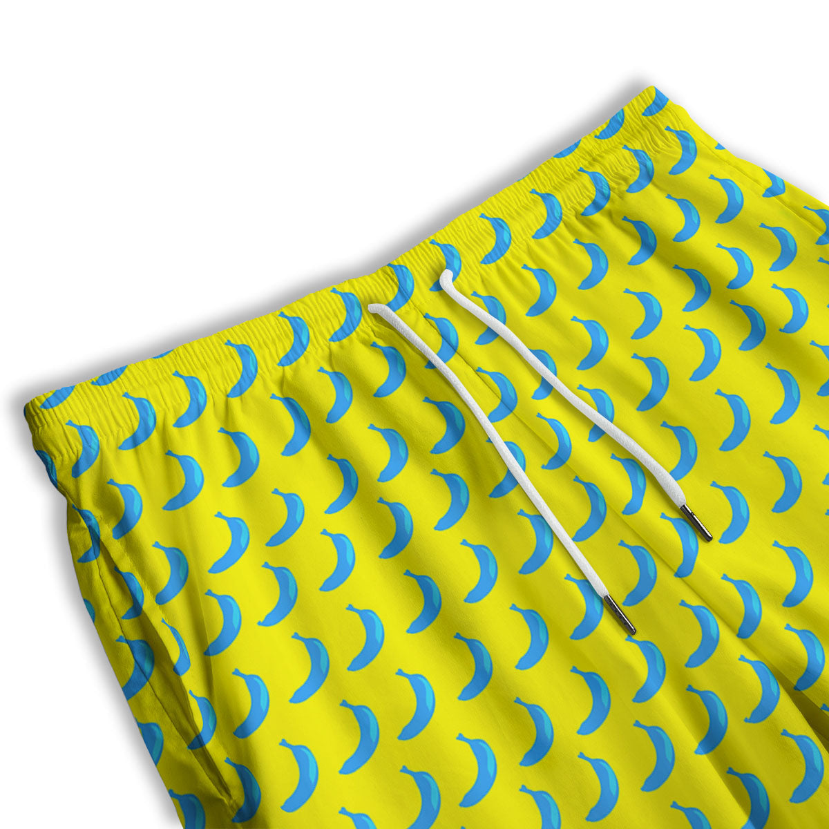 Banana Yellow And Blue Print Pattern Men's Athletic Shorts