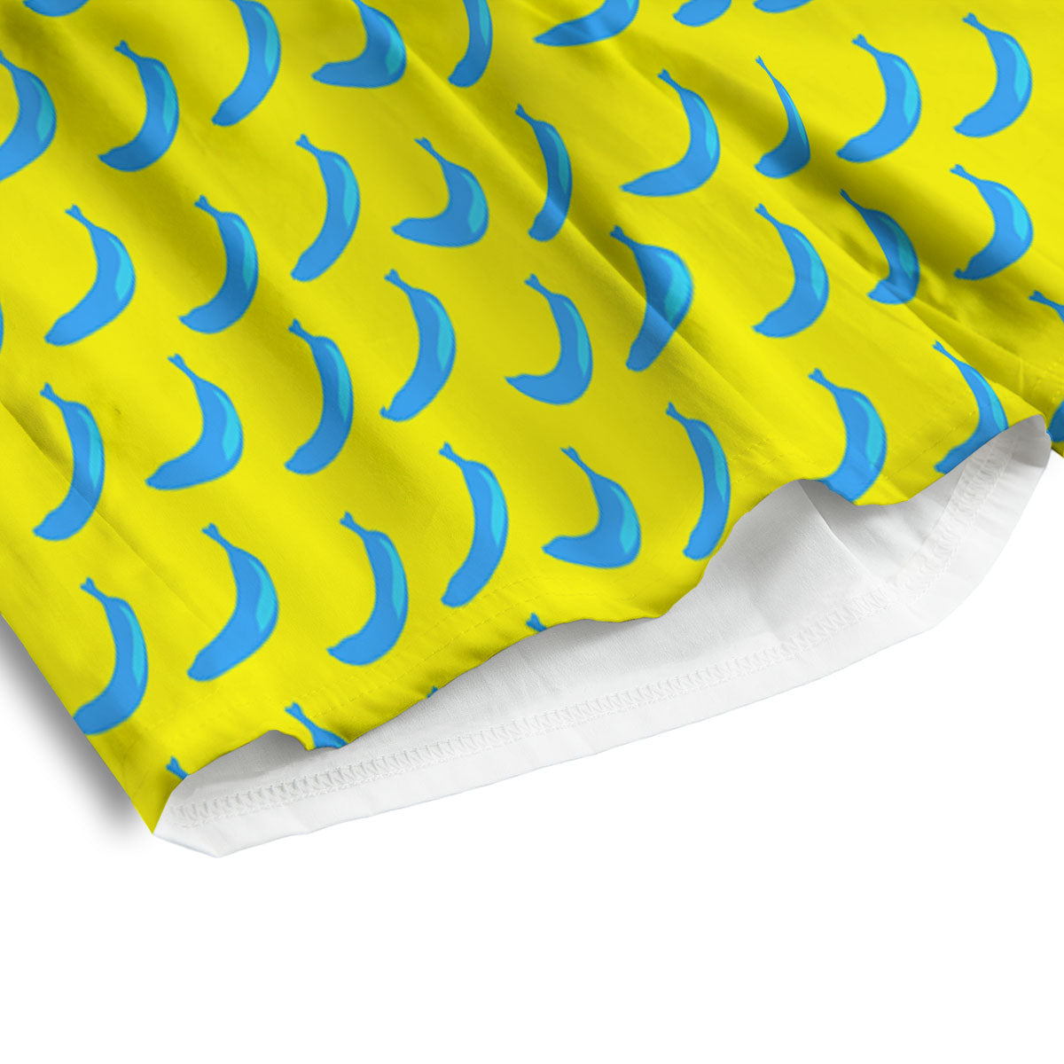 Banana Yellow And Blue Print Pattern Men's Athletic Shorts