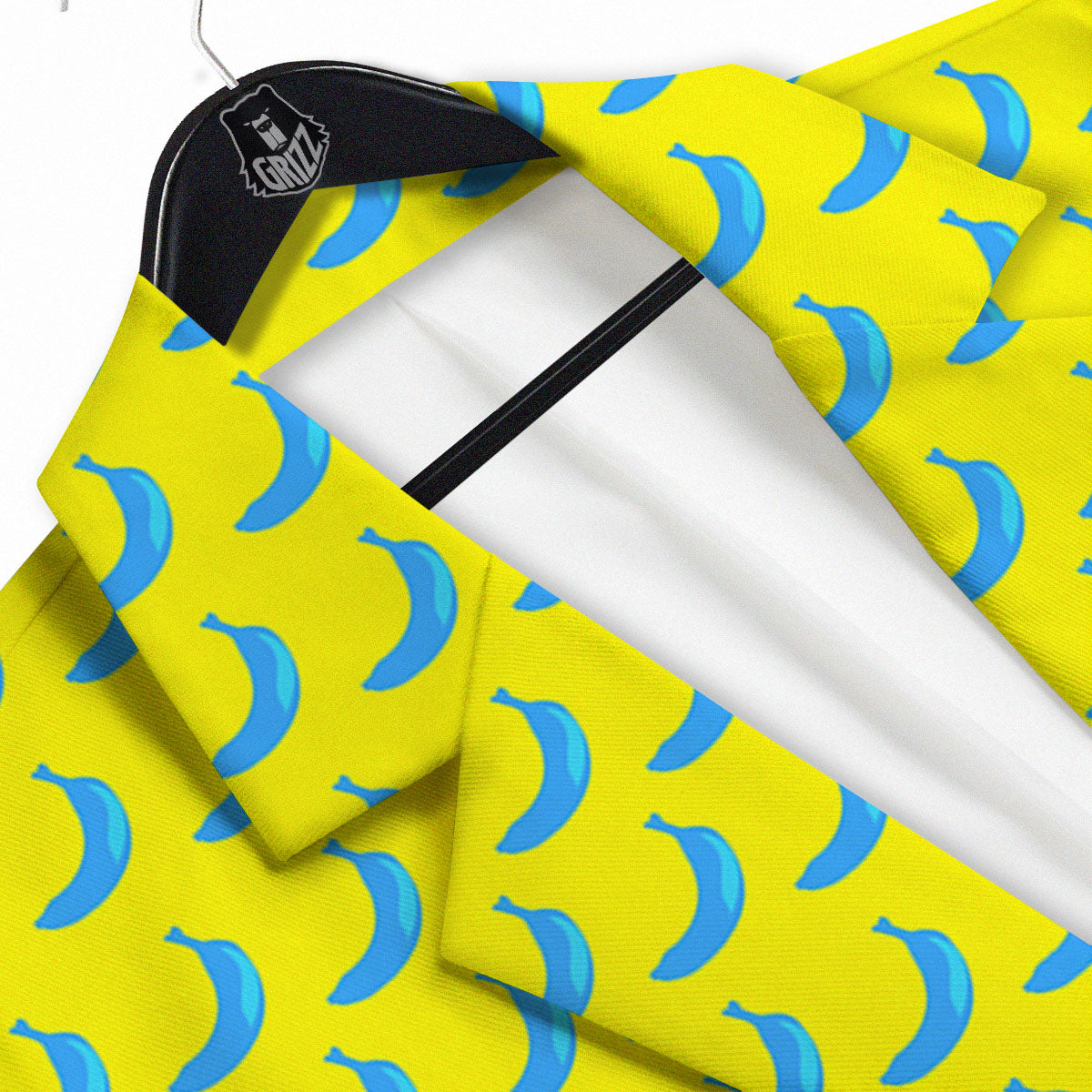 Banana Yellow And Blue Print Pattern Men's Sport Coat-grizzshop
