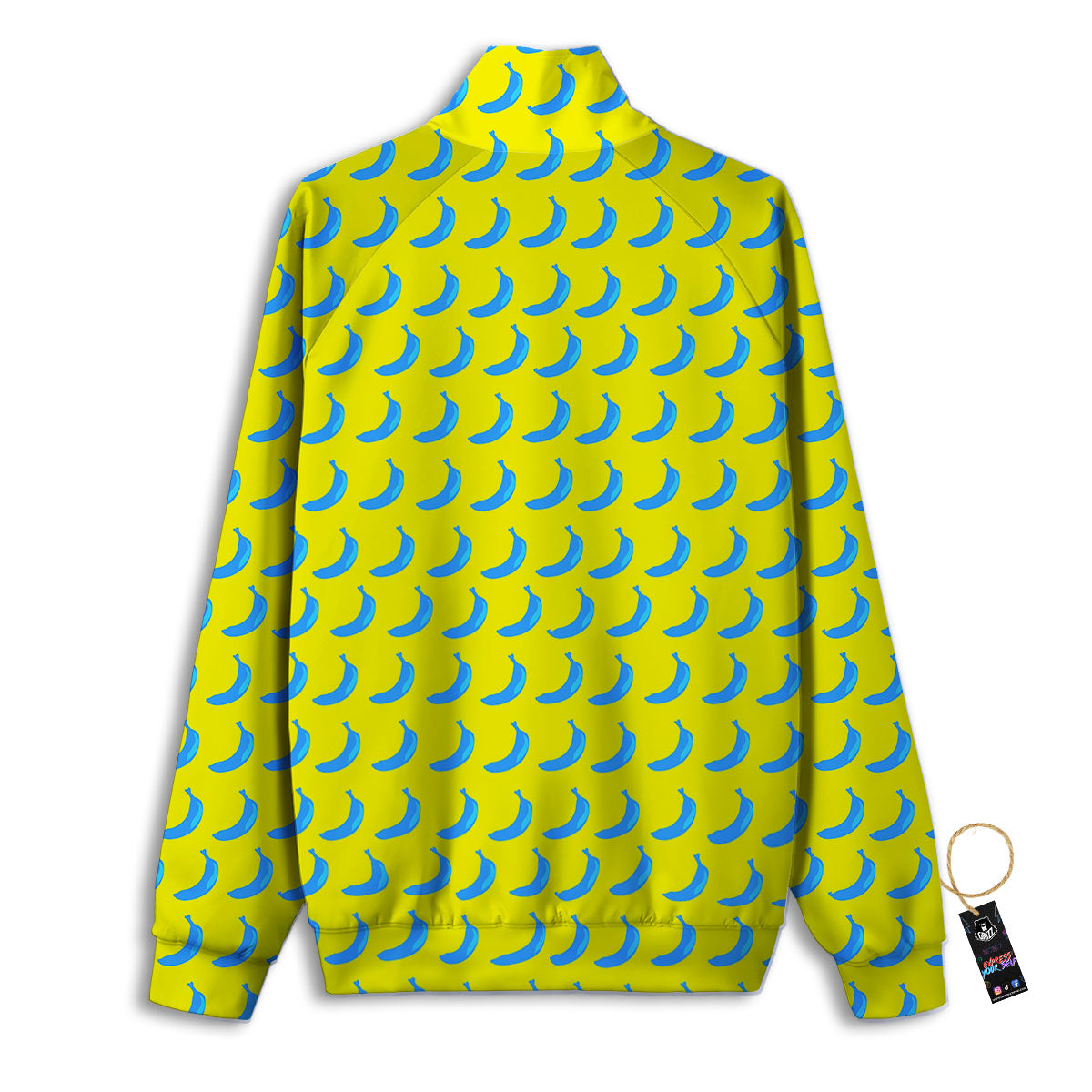 Banana Yellow And Blue Print Pattern Track Jacket-grizzshop