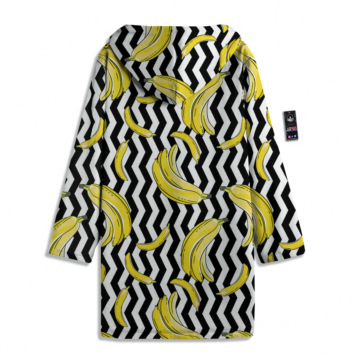 Banana Zigzag Print Pattern Men's Windbreaker Jacket-grizzshop