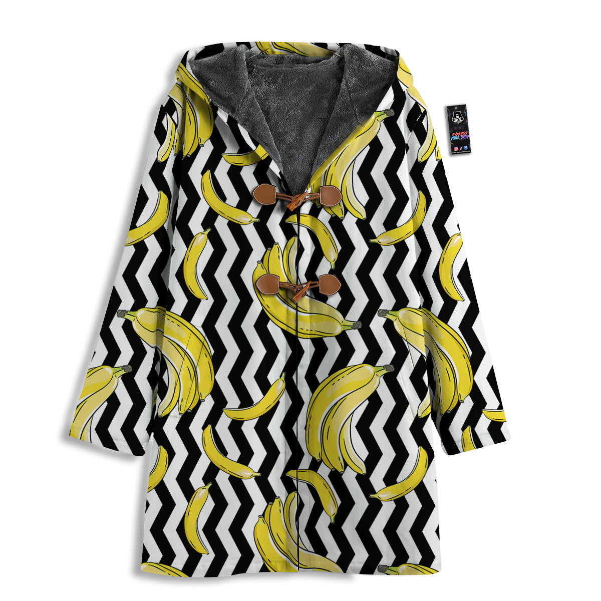Banana Zigzag Print Pattern Men's Windbreaker Jacket-grizzshop