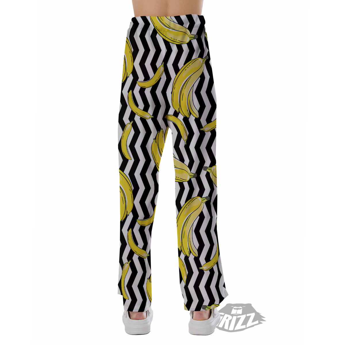 Banana Zigzag Print Pattern Pajama Pants-grizzshop