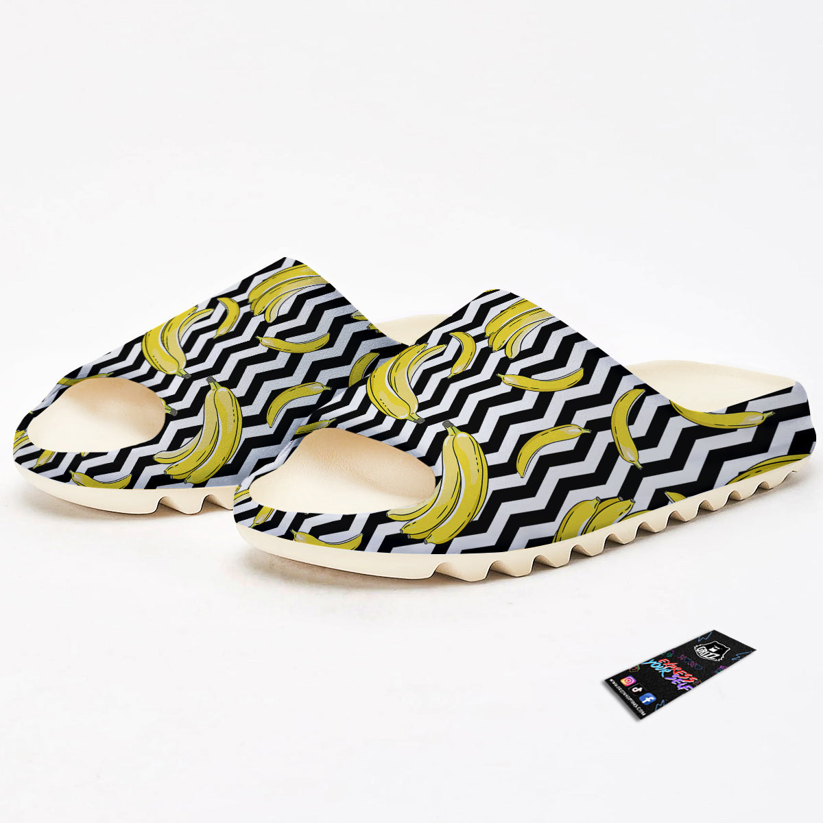 Banana Zigzag Print Pattern Sandals-grizzshop