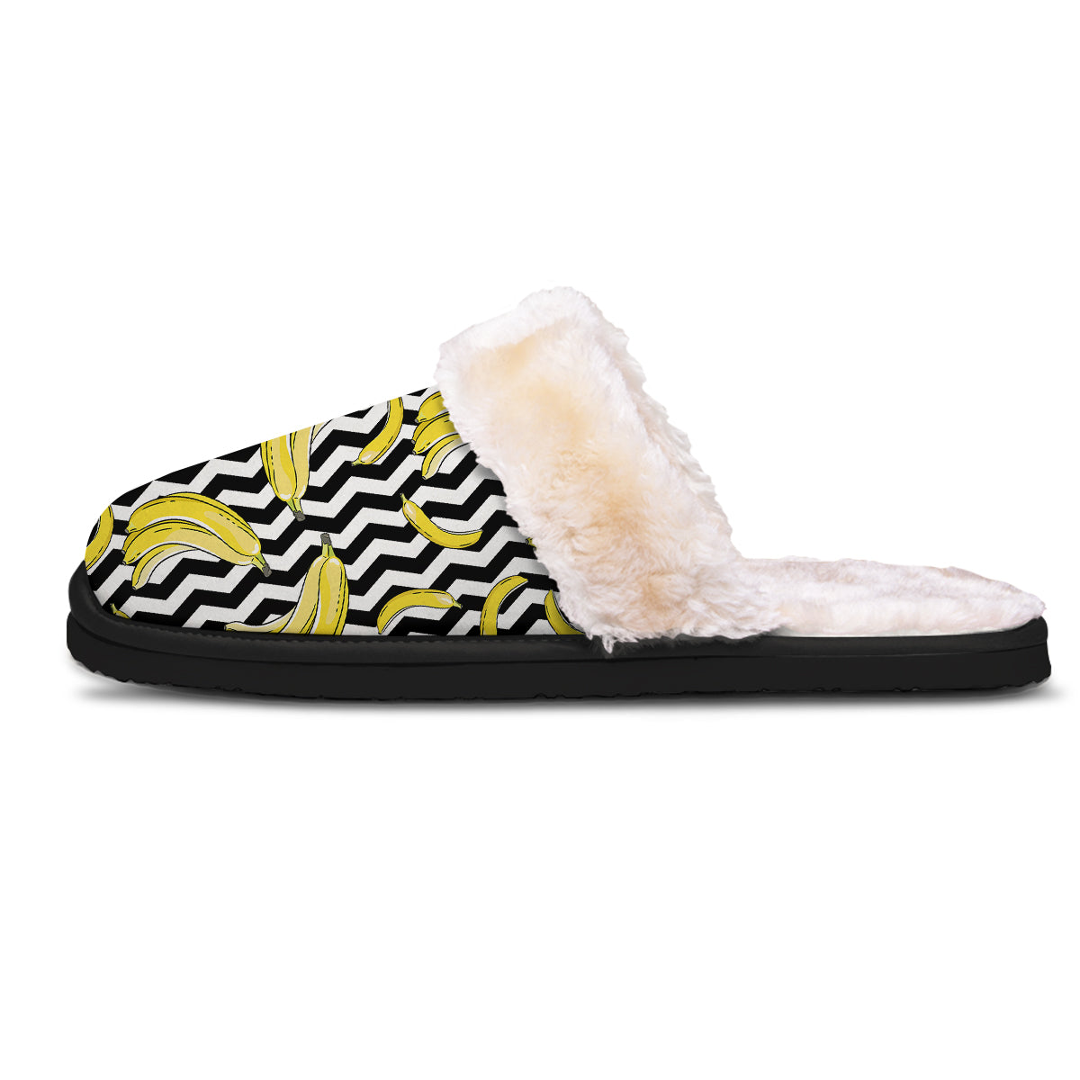 Banana Zigzag Print Pattern Slippers-grizzshop