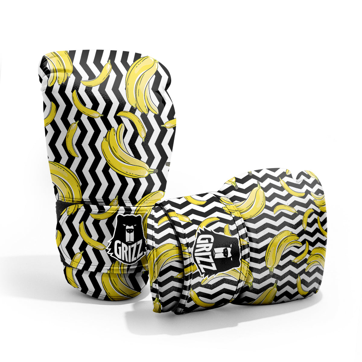 Banana Zigzag Print Pattern Pro Boxing Glove