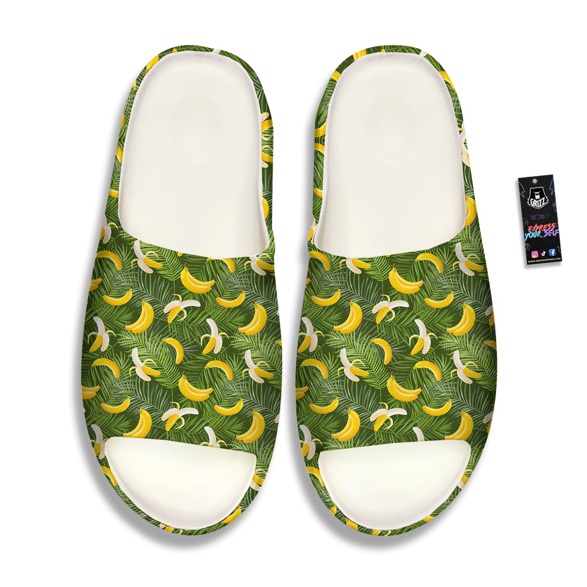 Banana Aloha Print Pattern Sandals-grizzshop