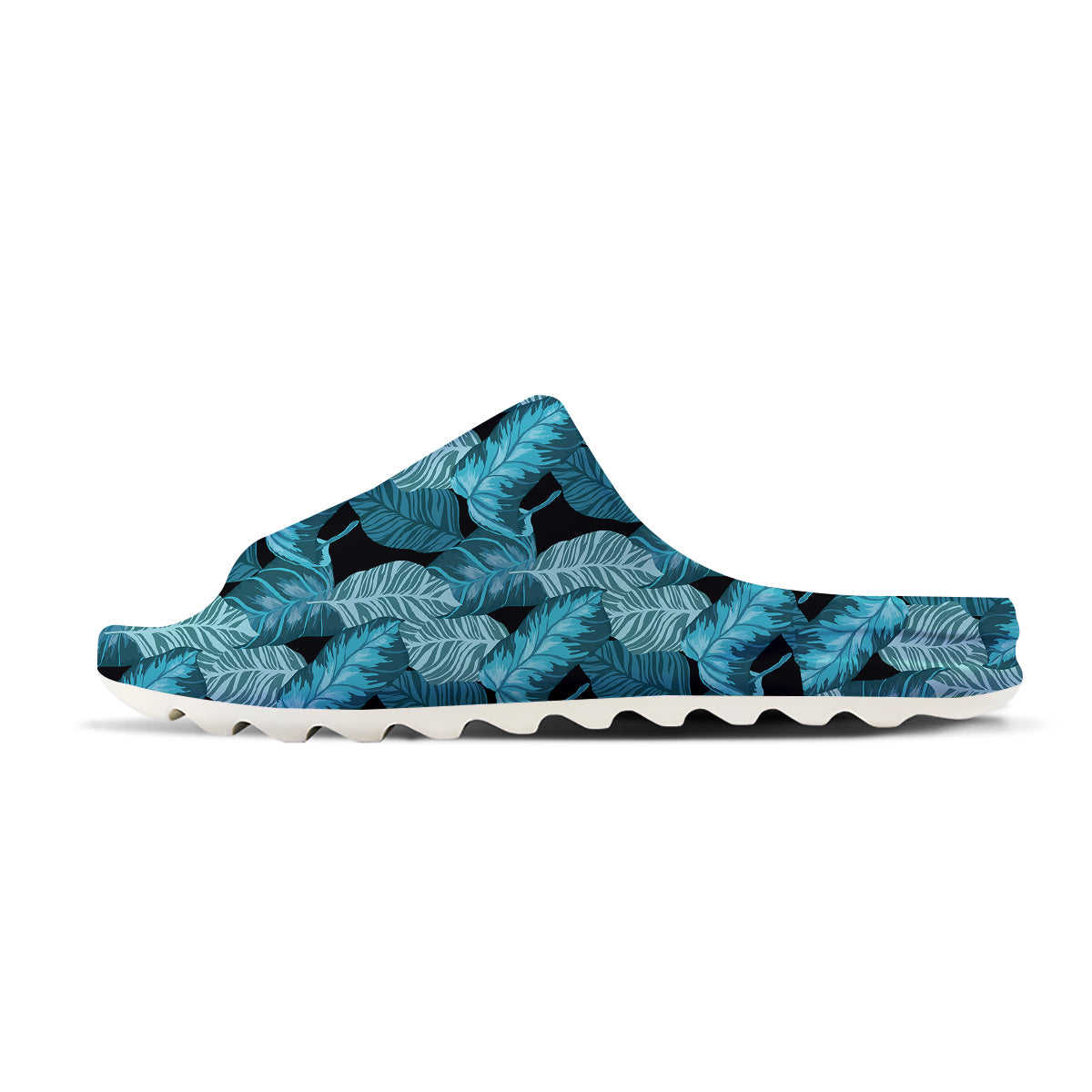 Banana Leaf Turquoise Print Pattern Sandals-grizzshop