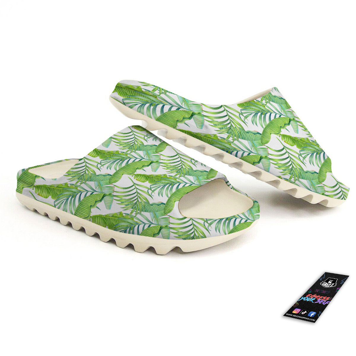 Banana Leave Palm Tree Print Pattern Sandals-grizzshop