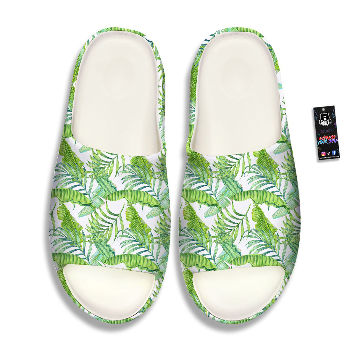 Banana Leave Palm Tree Print Pattern Sandals-grizzshop