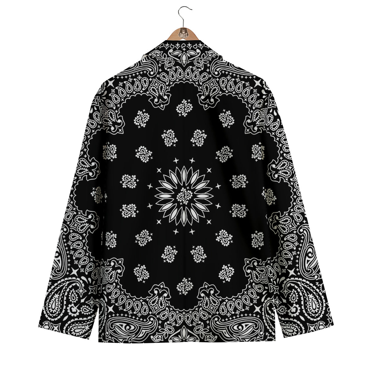 Bandana Black Paisley Print Men's Blazer-grizzshop