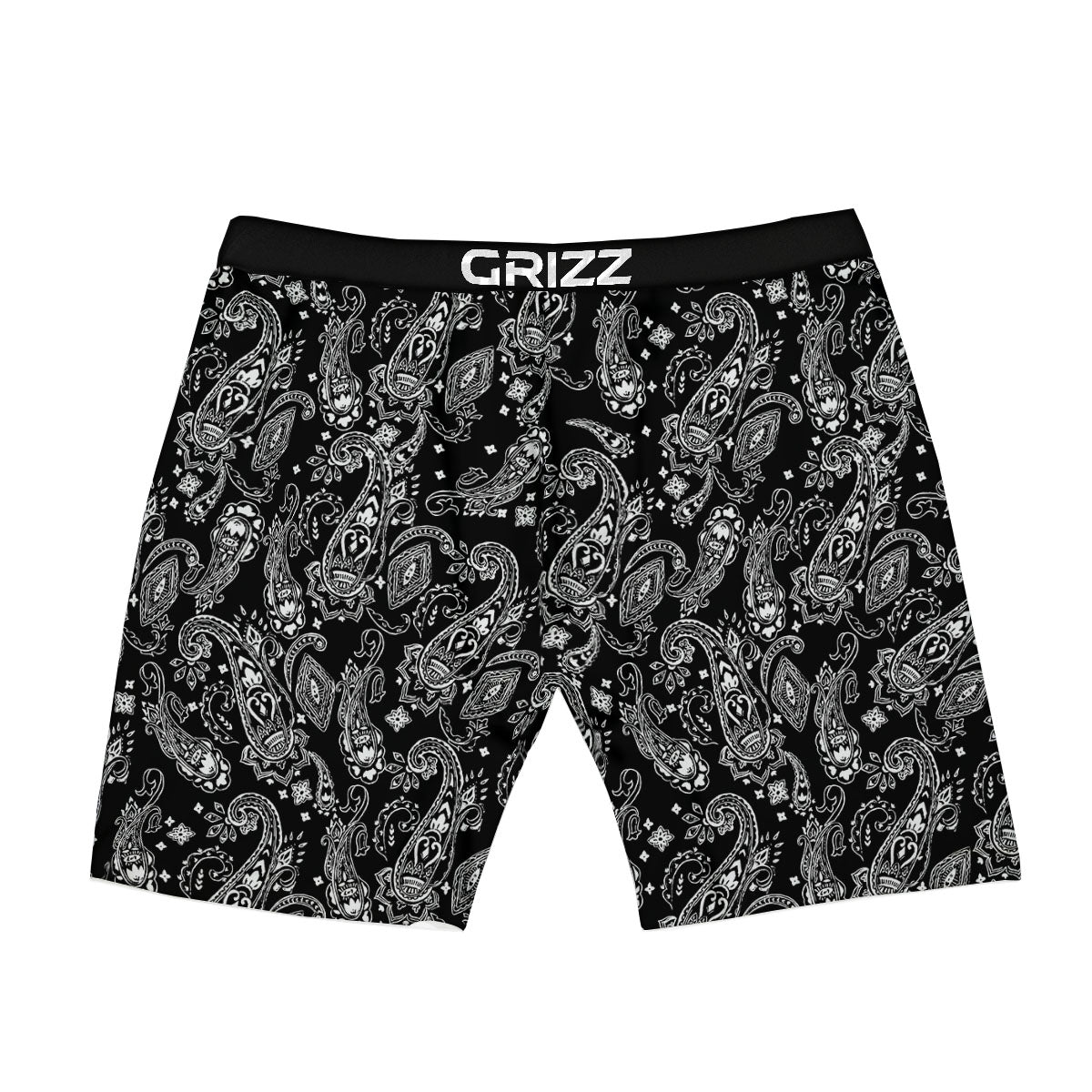 Bandana Black Paisley Print Pattern Boxer Briefs-grizzshop