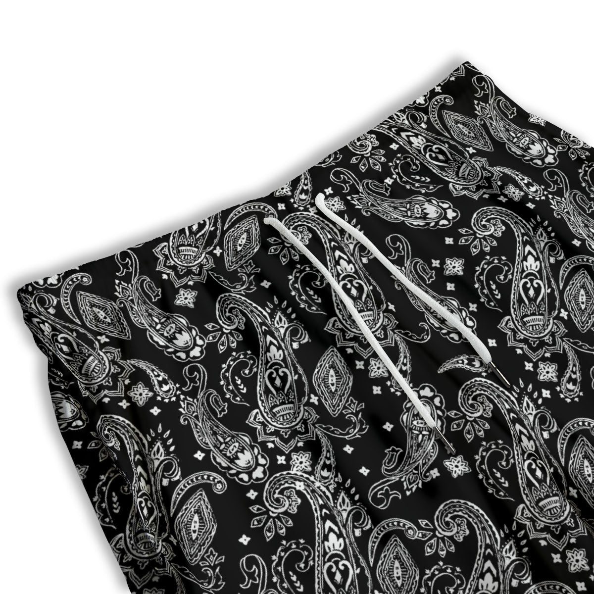 Bandana Black Paisley Print Pattern Men's Athletic Shorts