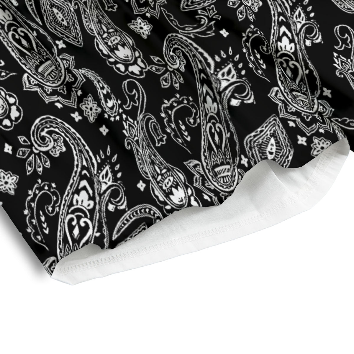 Bandana Black Paisley Print Pattern Men's Athletic Shorts