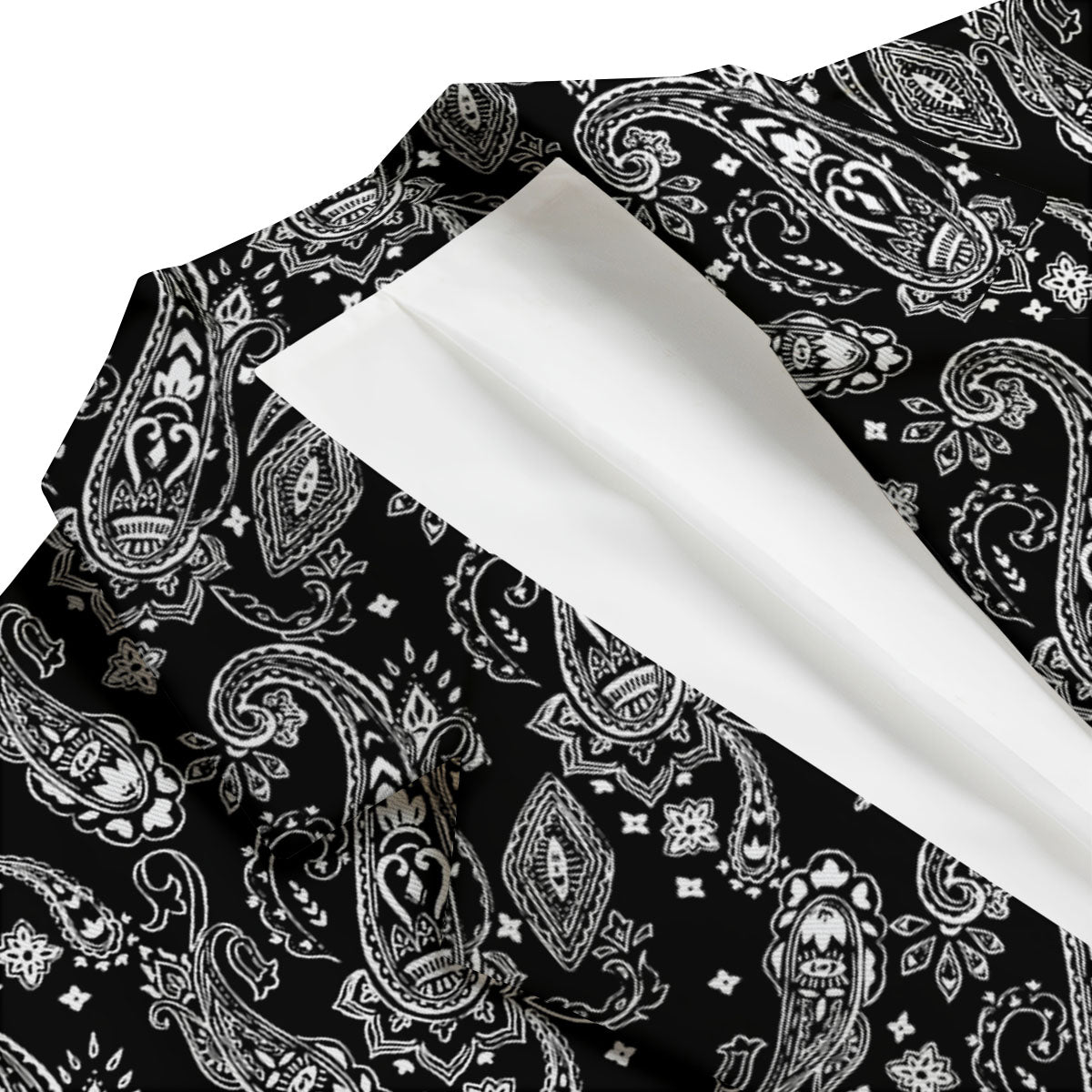 Bandana Black Paisley Print Pattern Men's Blazer-grizzshop