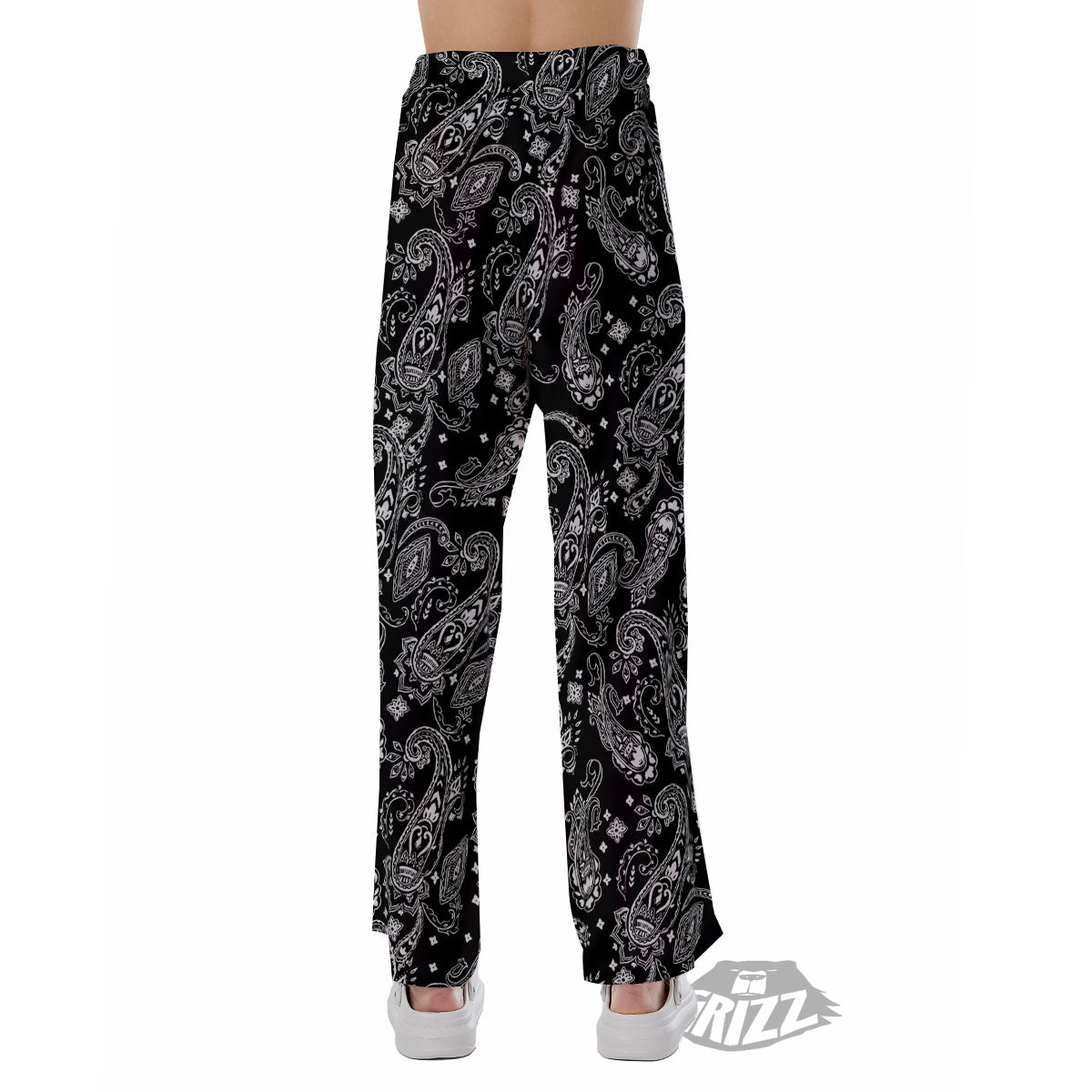 Bandana Black Paisley Print Pattern Pajama Pants-grizzshop