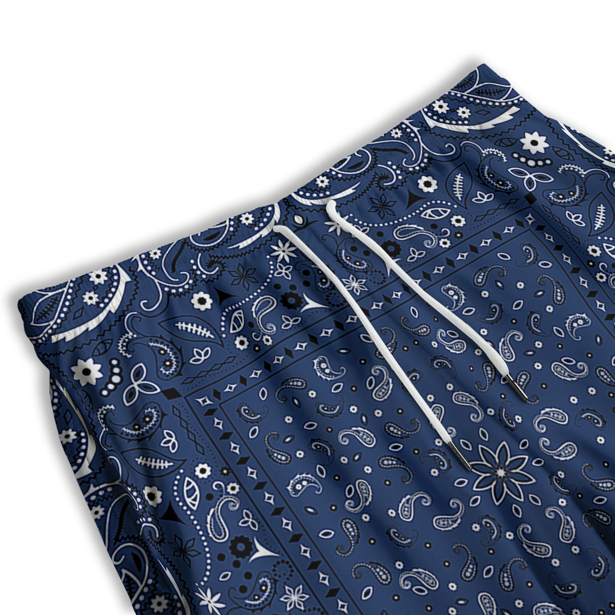 Bandana Blue Paisley Print Men's Athletic Shorts