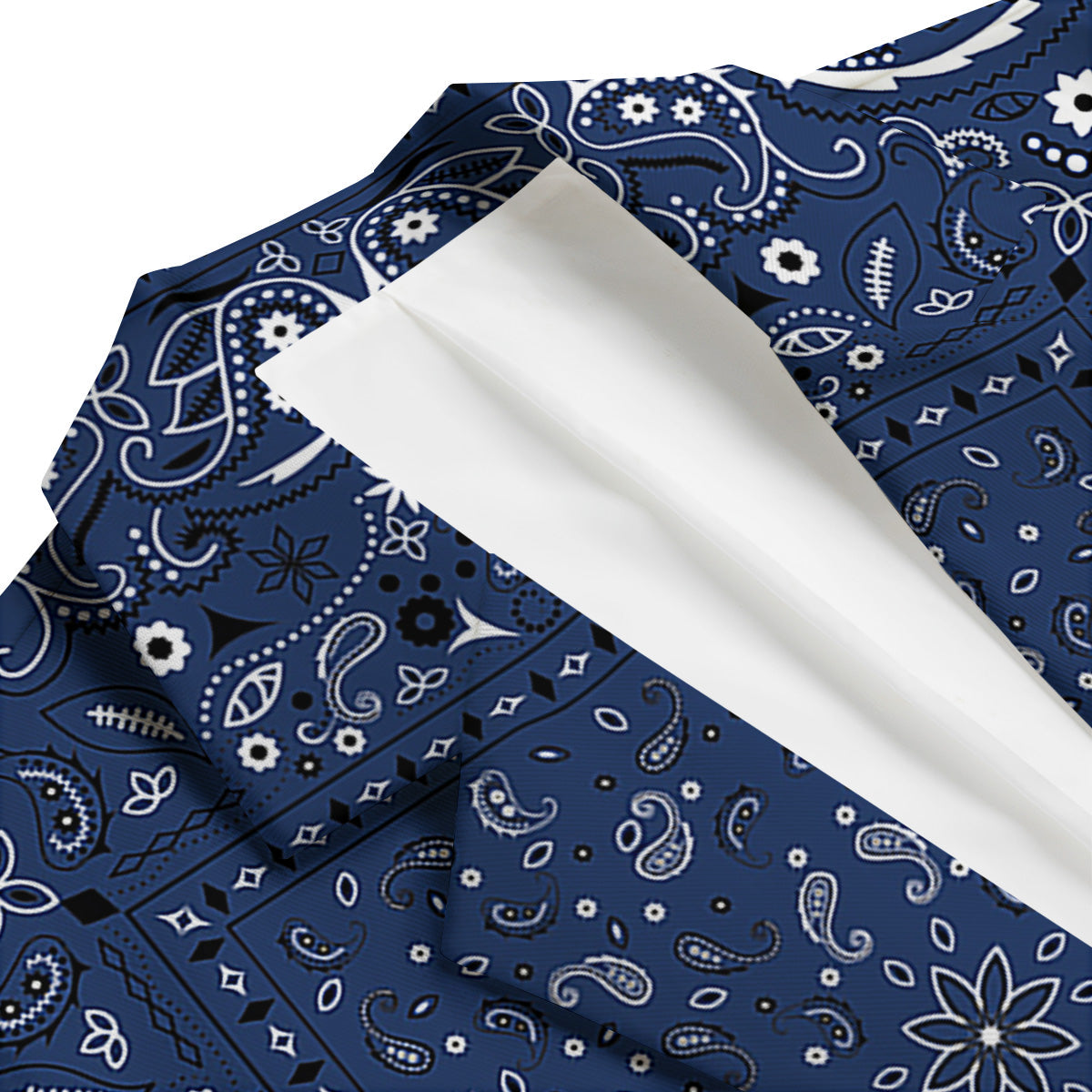 Bandana Blue Paisley Print Men's Blazer-grizzshop
