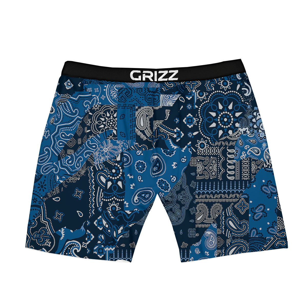 Bandana Blue Paisley Print Pattern Boxer Briefs-grizzshop