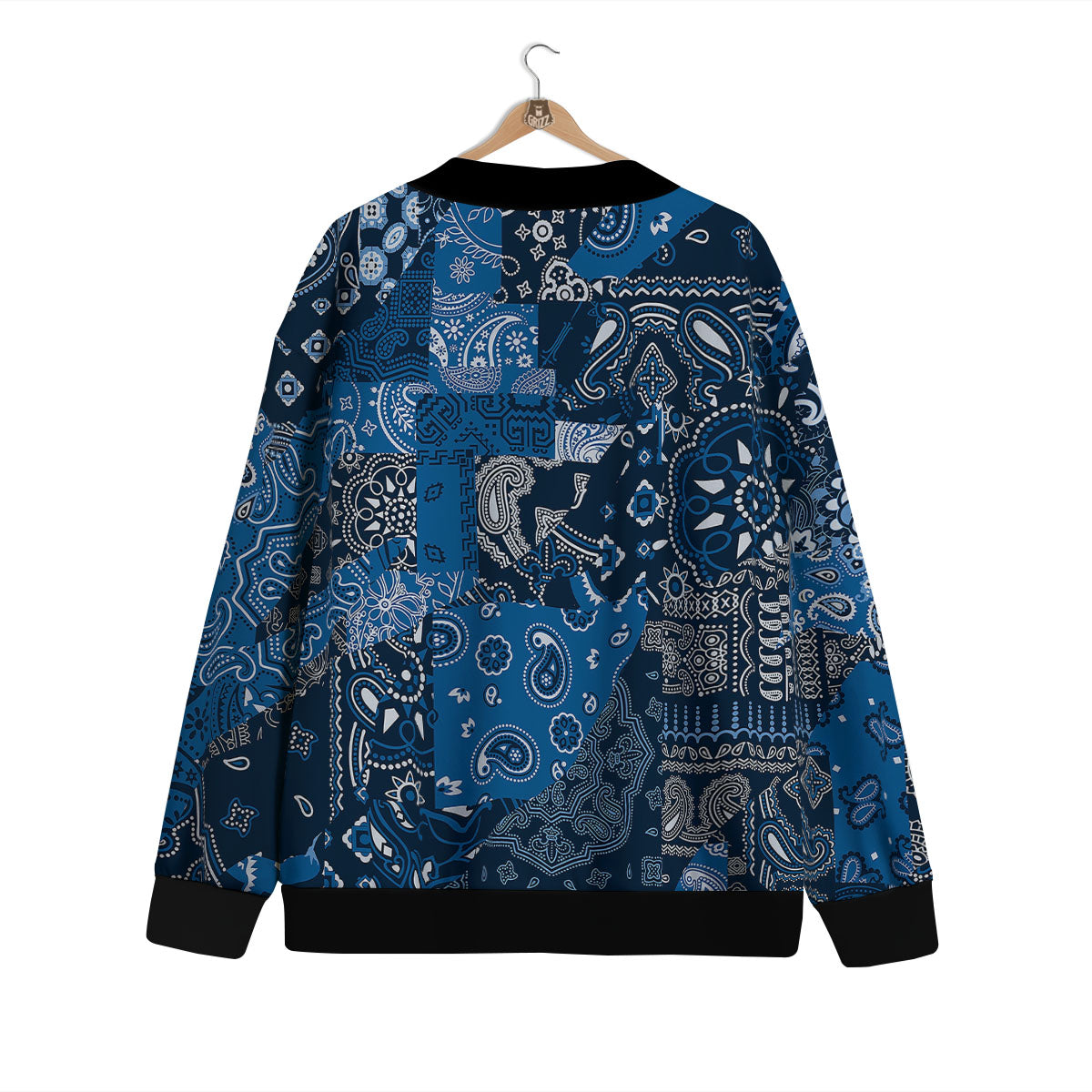 Bandana Blue Paisley Print Pattern Cardigan-grizzshop