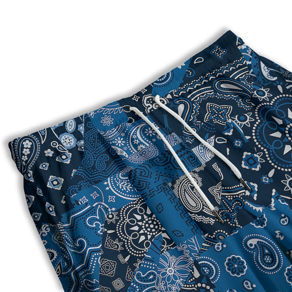 Bandana Blue Paisley Print Pattern Men's Athletic Shorts