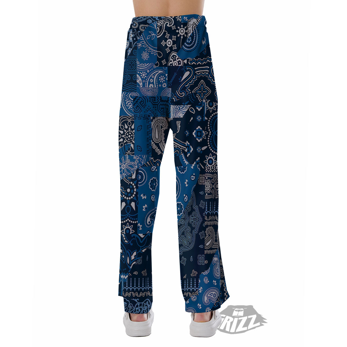 Bandana Blue Paisley Print Pattern Pajama Pants-grizzshop