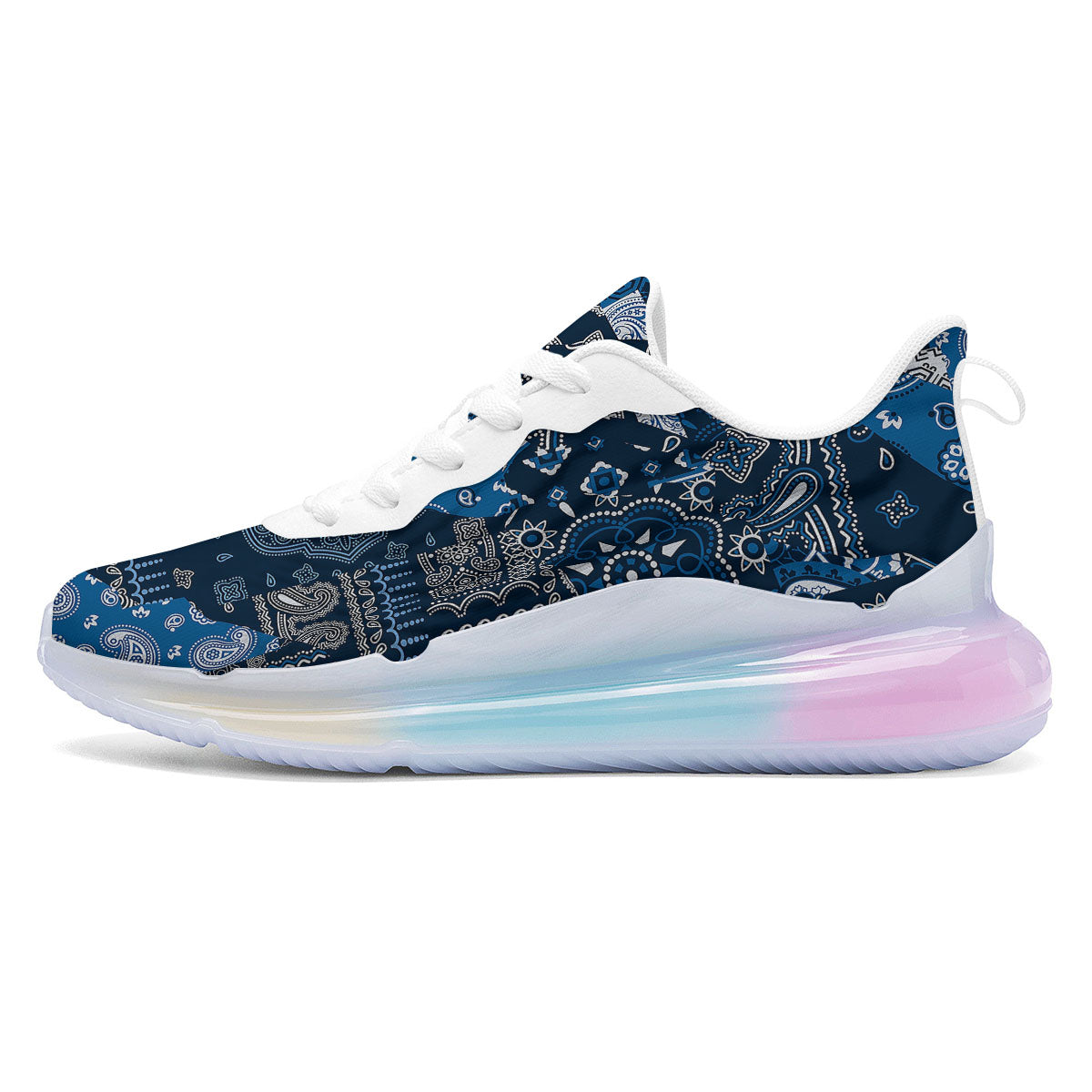 Bandana Blue Paisley Print Pattern Running Sneakers-grizzshop