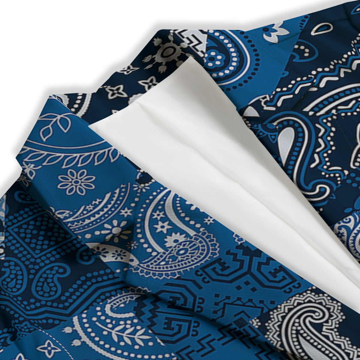 Bandana Blue Paisley Print Pattern Women's Blazer-grizzshop