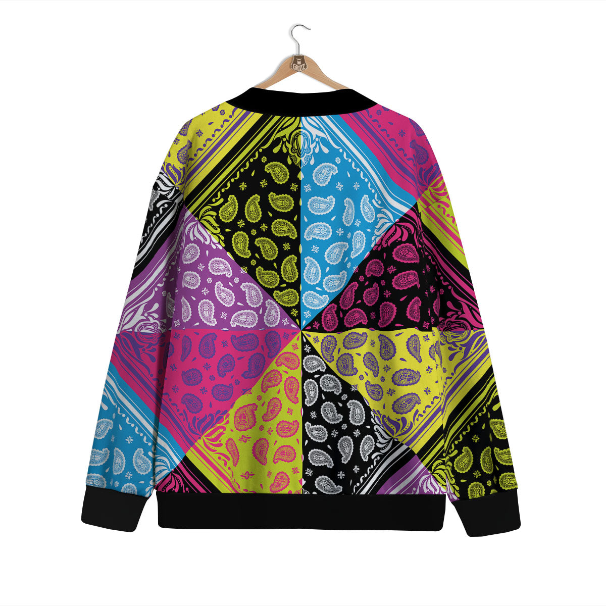Bandana Paisley Colorful Square Print Cardigan-grizzshop