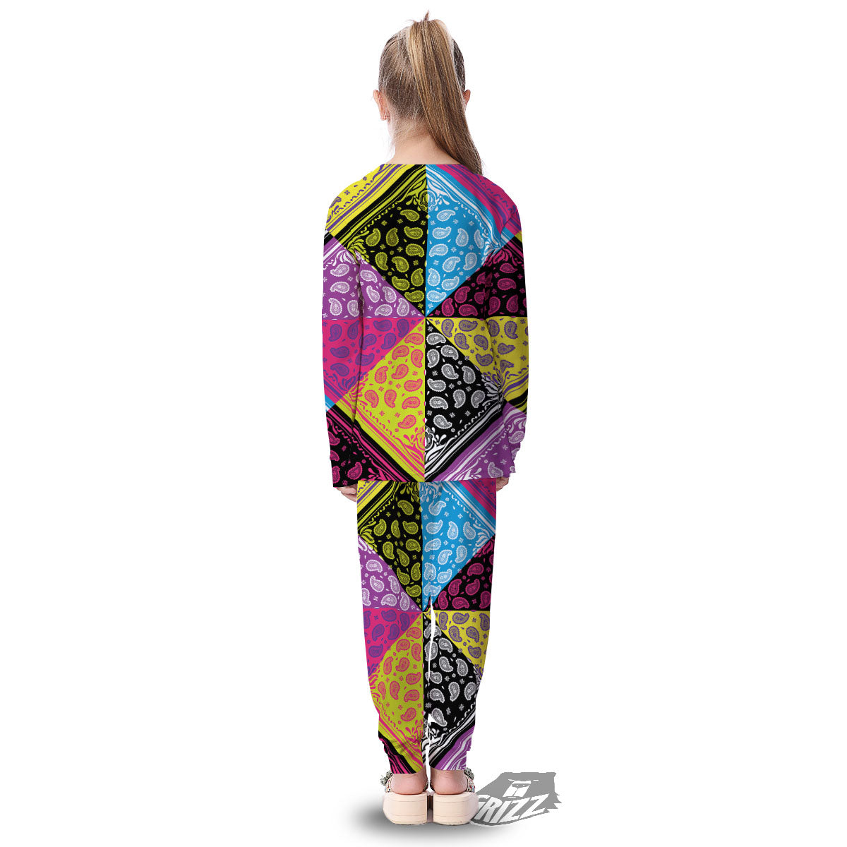 Bandana Paisley Colorful Square Print Kid's Pajamas-grizzshop