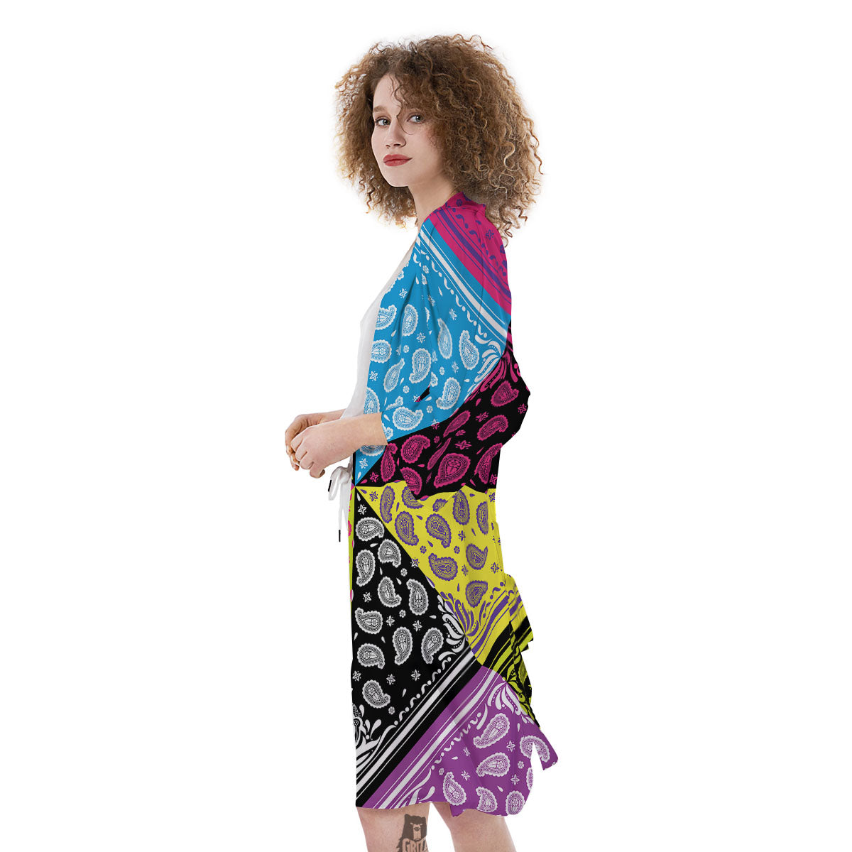 Bandana Paisley Colorful Square Print Kimono-grizzshop