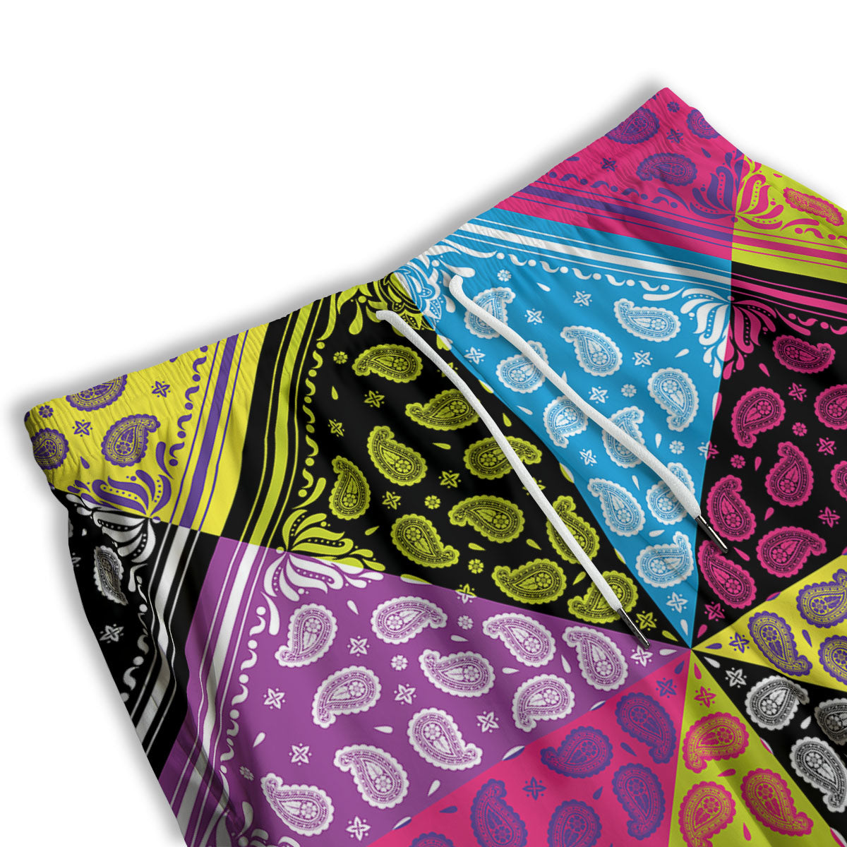 Bandana Paisley Colorful Square Print Men's Athletic Shorts