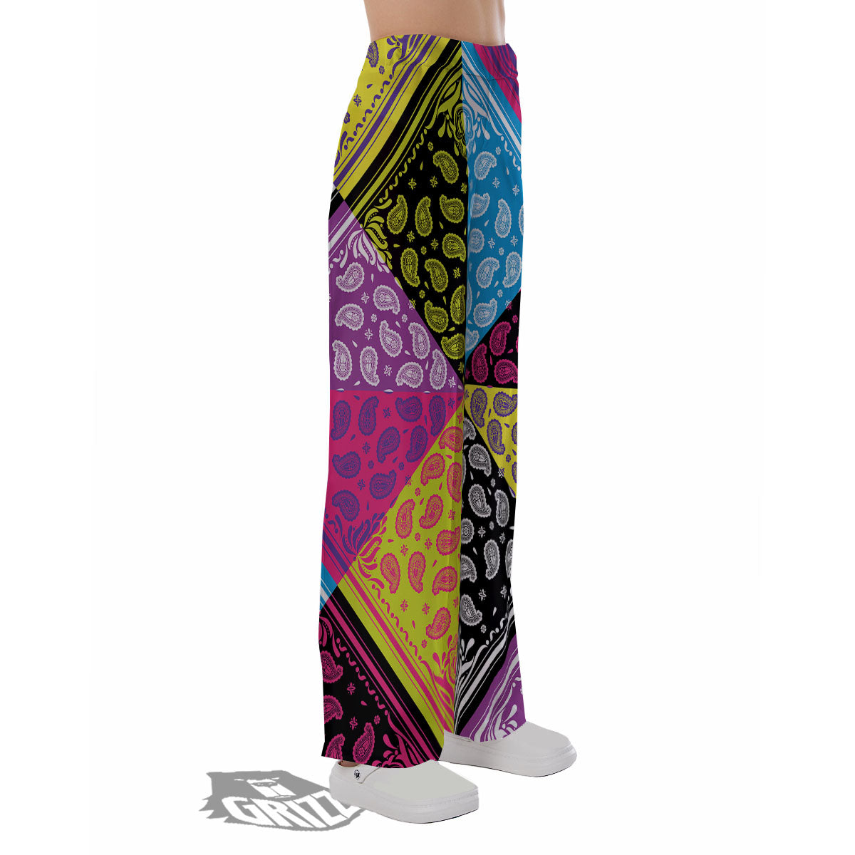 Bandana Paisley Colorful Square Print Pajama Pants-grizzshop