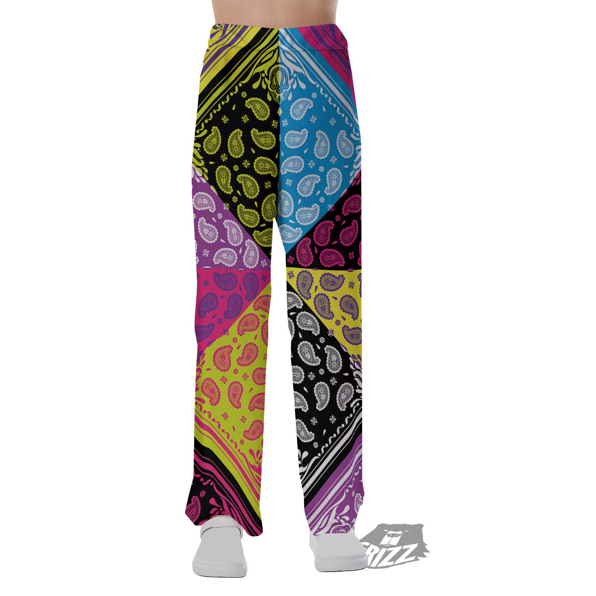 Bandana Paisley Colorful Square Print Pajama Pants-grizzshop
