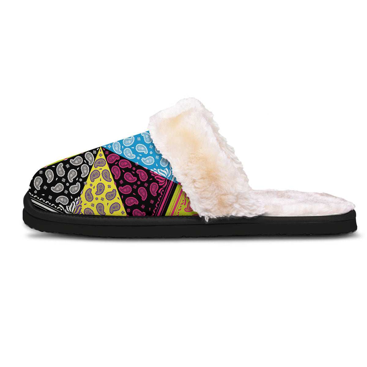 Bandana Paisley Colorful Square Print Slippers-grizzshop