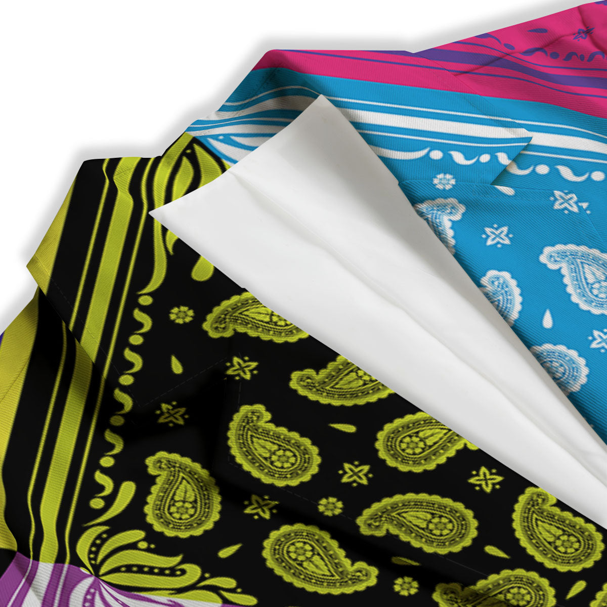 Bandana Paisley Colorful Square Print Women's Blazer-grizzshop