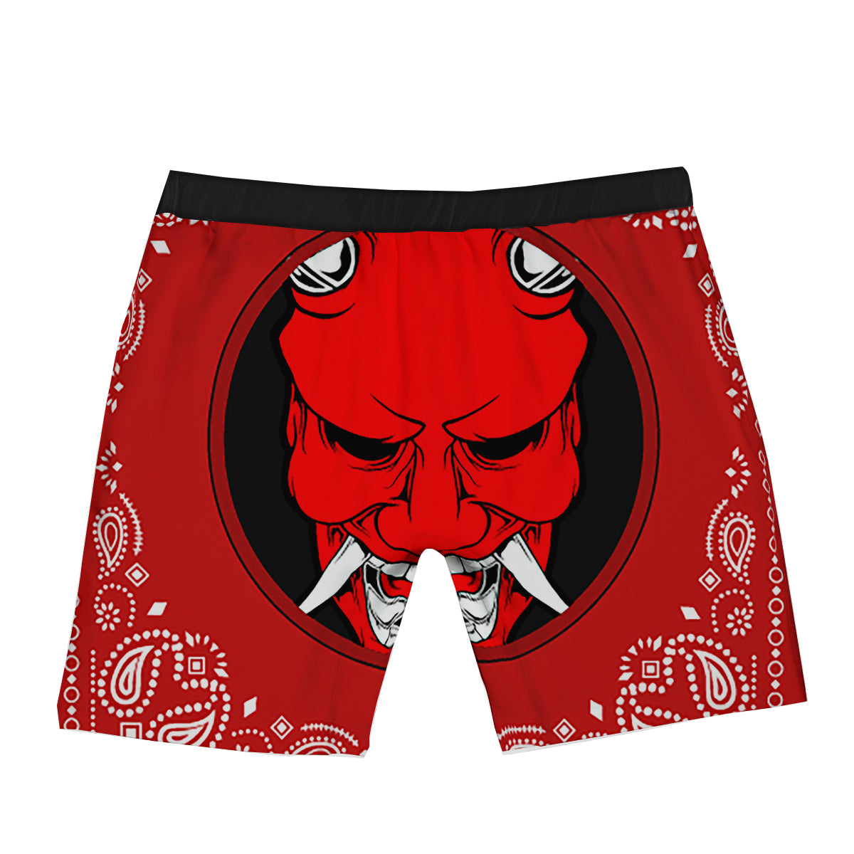 Bandana Red Hannya Demon Print Boxer Briefs-grizzshop