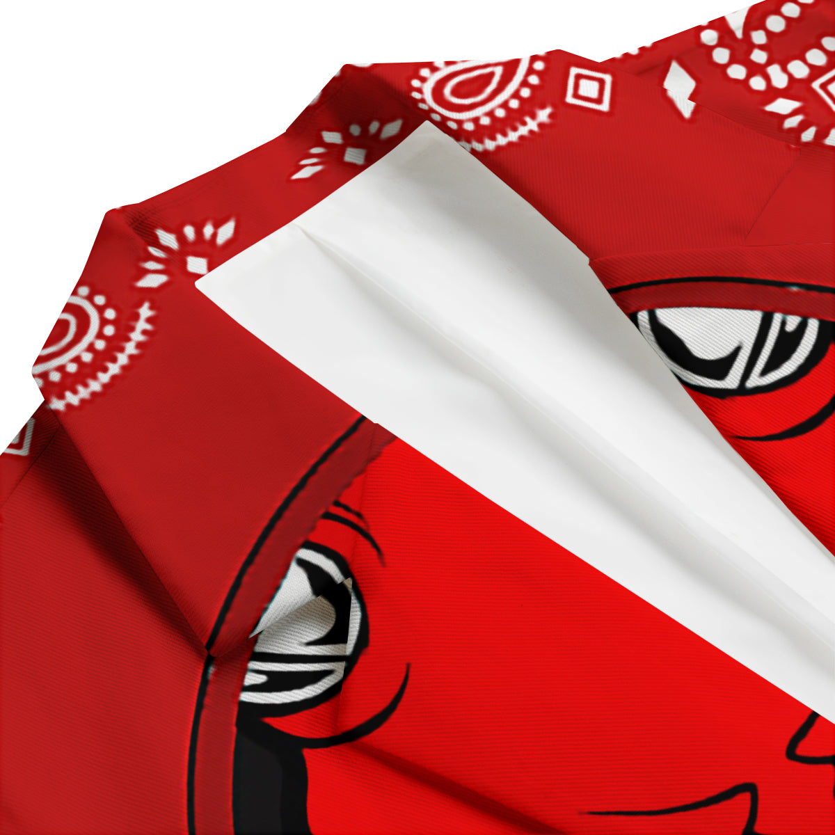 Bandana Red Hannya Demon Print Men's Blazer-grizzshop