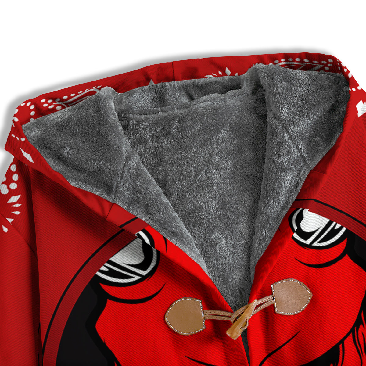 Bandana Red Hannya Demon Print Men's Windbreaker Jacket-grizzshop