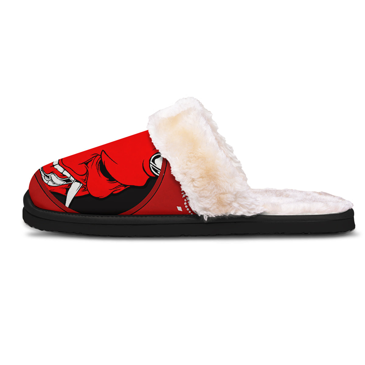 Bandana Red Hannya Demon Print Slippers-grizzshop