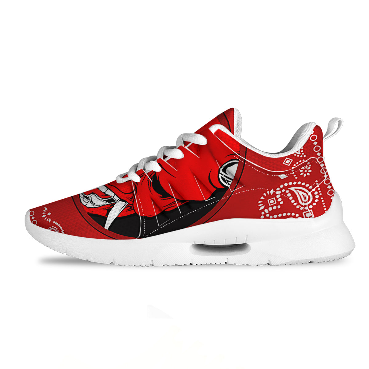 Bandana Red Hannya Demon Print Tennis Shoes-grizzshop