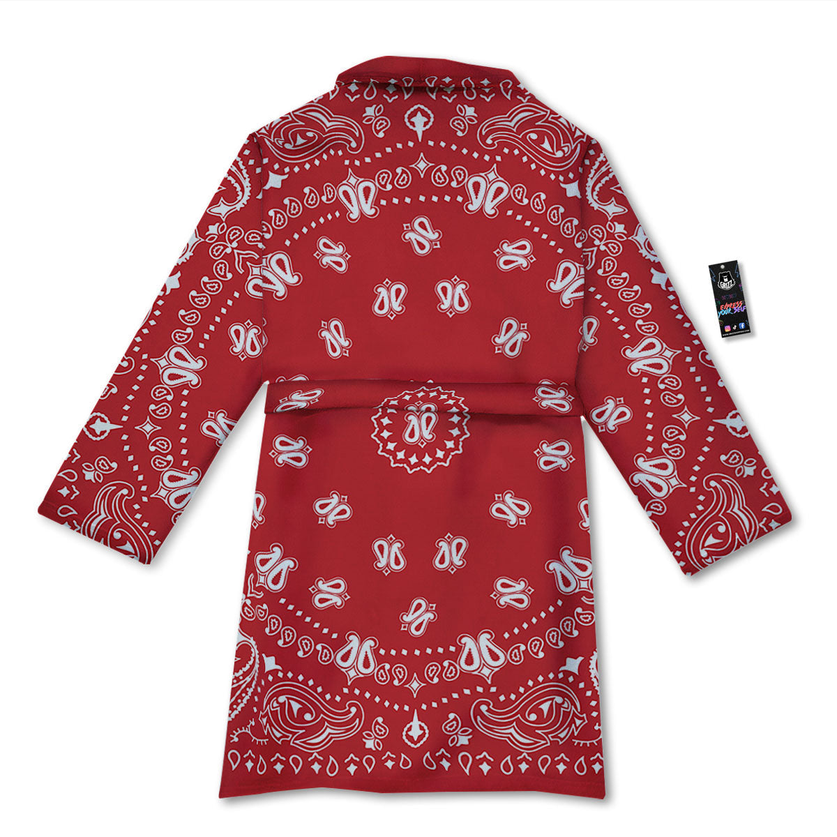 Bandana Red Paisley Print Bathrobe-grizzshop