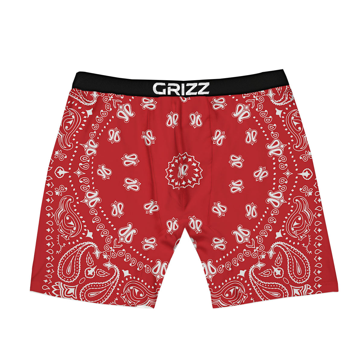 Bandana Red Paisley Print Boxer Briefs-grizzshop