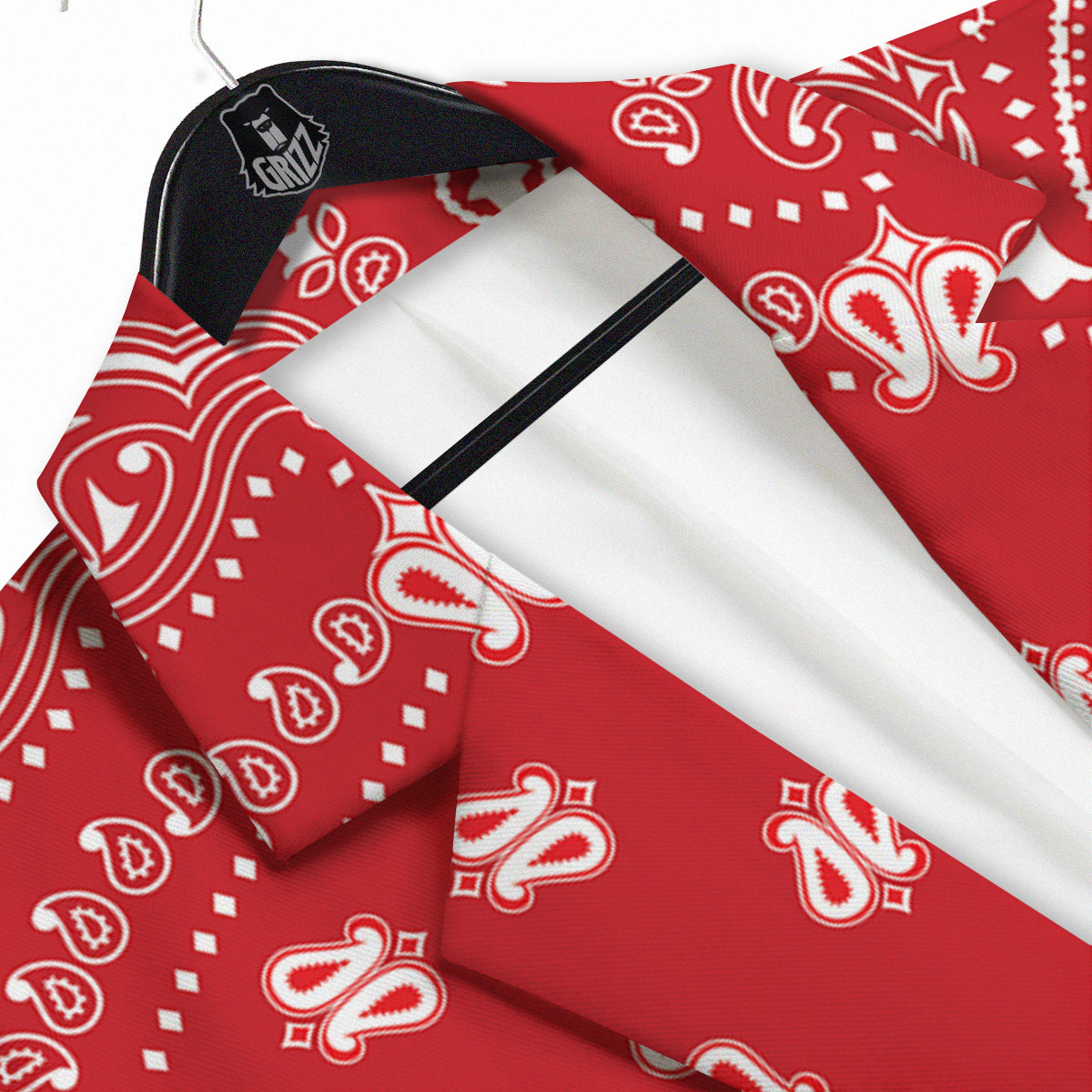 Bandana Red Paisley Print Men's Sport Coat-grizzshop