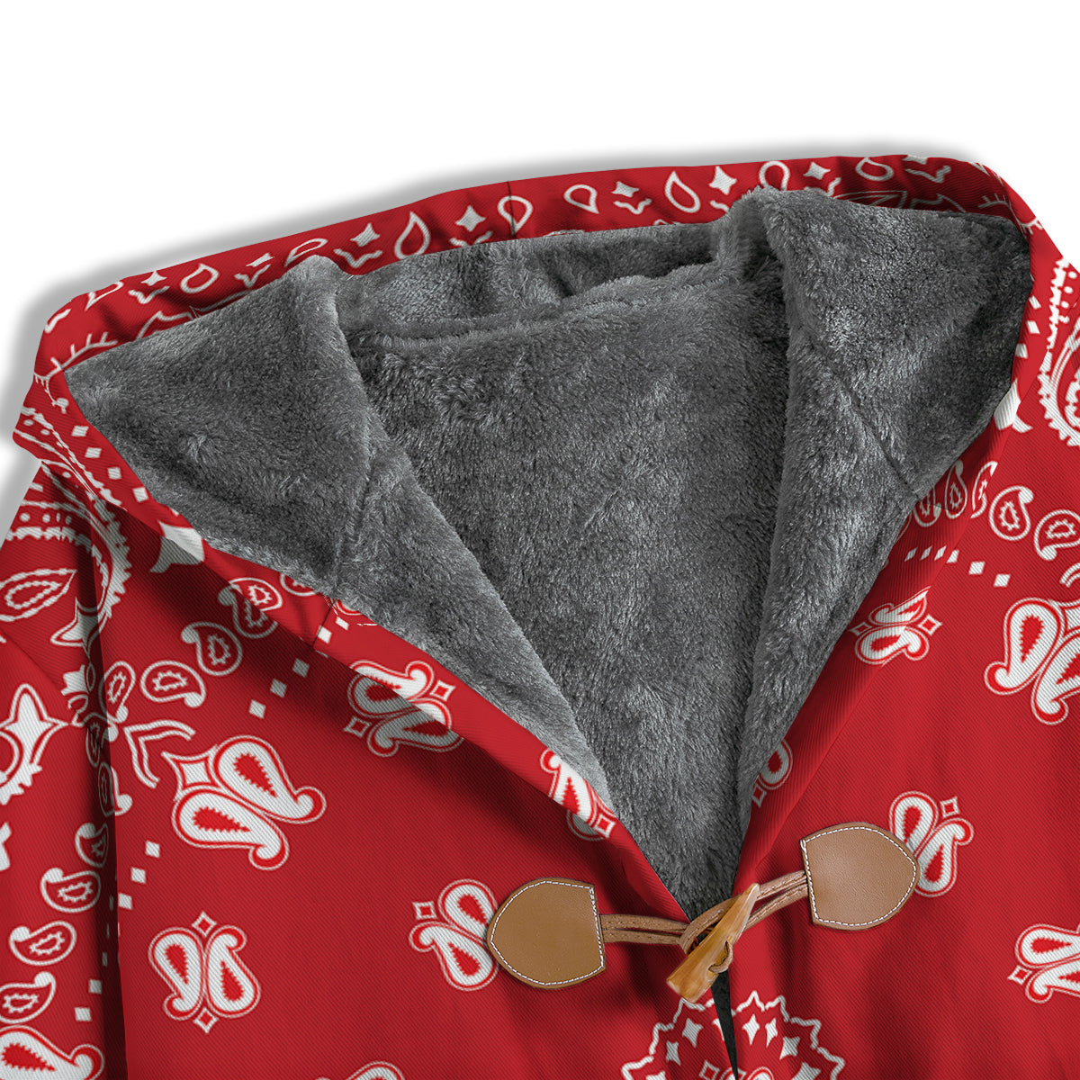 Bandana Red Paisley Print Men's Windbreaker Jacket-grizzshop