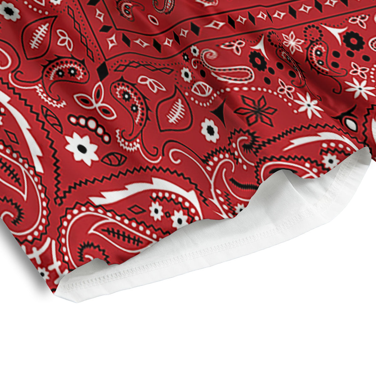 Bandana Red Paisley Print Pattern Men's Athletic Shorts